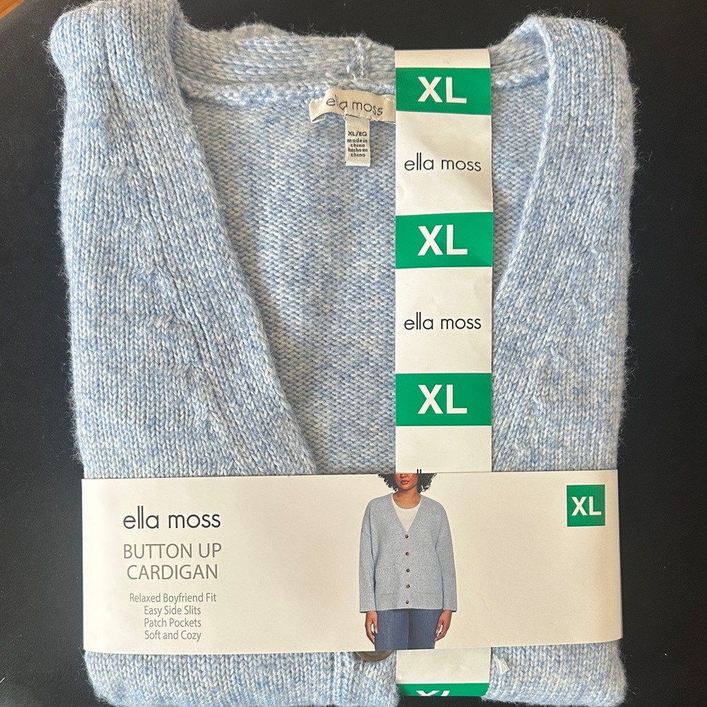 Ella Moss Light Blue Cardigan Sweater